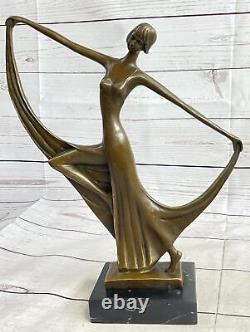 Statue Sculpture Danseuse Sexy Art Déco Style Art Nouveau Style Bronze Figurine