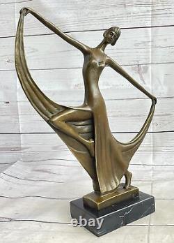 Statue Sculpture Danseuse Sexy Art Déco Style Art Nouveau Style Bronze Figurine