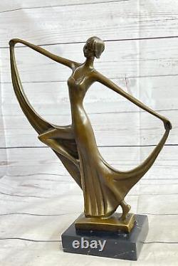 Statue Sculpture Danseuse Sexy Art Déco Style Art Nouveau Style Bronze Figurine