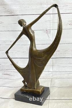 Statue Sculpture Danseuse Sexy Art Déco Style Art Nouveau Style Bronze Figurine