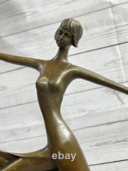 Statue Sculpture Danseuse Sexy Art Déco Style Art Nouveau Style Bronze Figurine