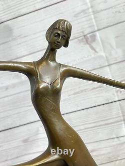 Statue Sculpture Danseuse Sexy Art Déco Style Art Nouveau Style Bronze Figurine