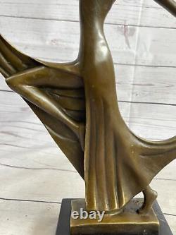 Statue Sculpture Danseuse Sexy Art Déco Style Art Nouveau Style Bronze Figurine