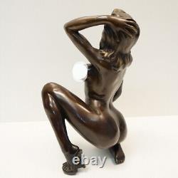 Statue Sculpture Demoiselle Sexy Pin-up Style Art Deco Style Art Nouveau Bronze
