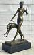 Statue Sculpture Diane Chasseresse Art Déco Style Nouveau Bronze'lost' Cire