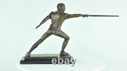 Statue Sculpture Escrime epee Style Art Deco Style Art Nouveau Bronze massif Sig