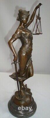 Statue Sculpture La justice Themis Style Art Deco Style Art Nouveau Bronze massi