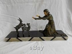 Statue Sculpture Signe Menneville Art Deco 1930 Chryselephantine French