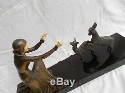 Statue Sculpture Signe Menneville Art Deco 1930 Chryselephantine French