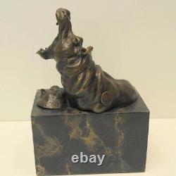 Statue Sculpture hippopotame Animalier Chasse Style Art Deco Style Art Nouveau B