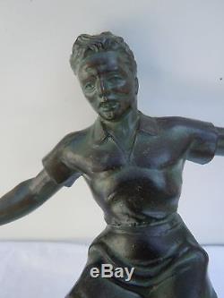 Statue sculpture footballeur Ignacio Gallo Art Déco