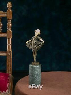 Statuette de jeune ballerine d´après Ferdinand Preiss style Art déco bronz