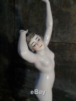 Statuette femme danseuse nue DRESSEL & KISTER art deco en porcelaine sculpture