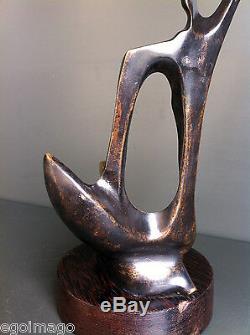 Sublime Sculpture En Bronze Contemporain Maternité Belle Patine
