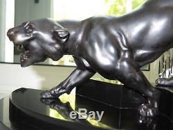 Superbe sculpture panthère Art Déco années 30 panther statue