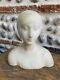 Très Belle Statue Sculpture Albâtre Buste Femme Art Deco Sculpté 1920