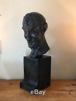Très important buste en terre cuite Maurice Guiraud Rivière Art Deco sculpture