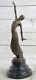 Vintage Art Déco Bronze Demetre Chiparus Femme Danseuse Vieux Parlor Figurine