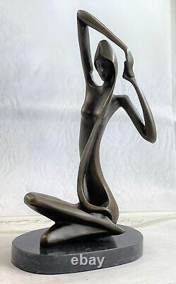 Vintage Bronze Sculpture Abstrait Mi Siècle Moderne Moderniste Milo Art Déco Nr