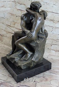 Vintage Bronze The Bisou Chair Statue Rodin Sculpture Art Déco'Lost' Figurine