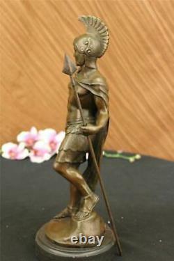Vintage Signé Knight Warrior Bronze Statue Dalou Déco Sculpture Figurine Art
