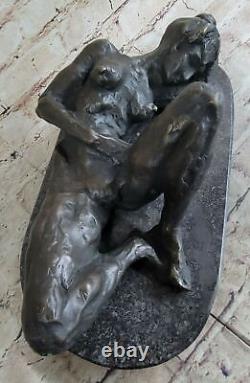 Western Art Déco Sculpture Nu Femme Fille Signée Bronze Statue Fonte Figurine