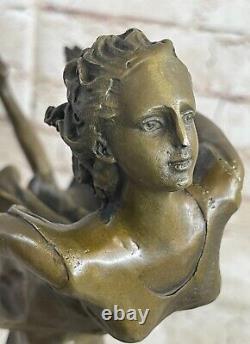 Western Bronze Marbre Art Déco Sculpture Statue Sexy Chair Femme Fille Érotique