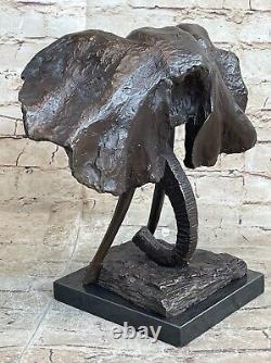 Western Pure Bronze Européenne Style Art Déco Sculpture Éléphant Tête Figurine