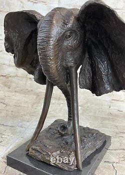 Western Pure Bronze Européenne Style Art Déco Sculpture Éléphant Tête Figurine