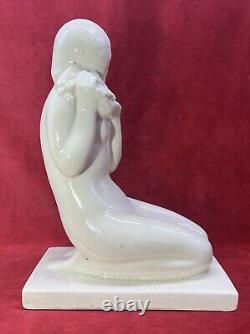 Women Femme Nu Nue Nude Erotic Charles Harva Sculpture Statue Craquele Art Deco