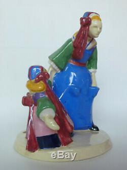 Yvonne Jean-Haffen fillettes Plougastel Henriot Quimper sculpture Art Déco 1930